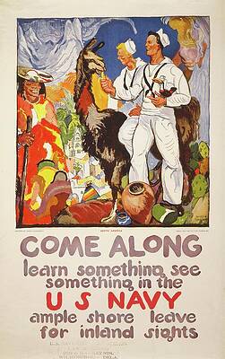 Wall Art - Painting - Come Along  Learn Something, See Something In The U.s. Navy by James Henry Daugherty