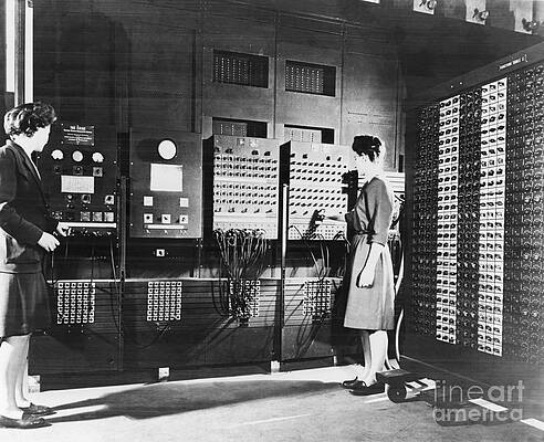 Wall Art - Photograph - Computer Operators Work On The Eniac by Bettmann