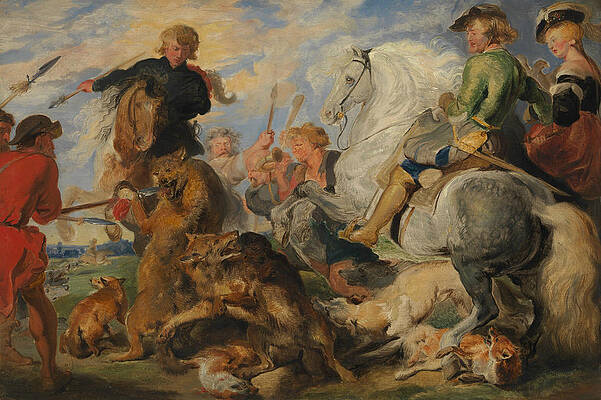 Wolf Hunt Paintings Fine Art America