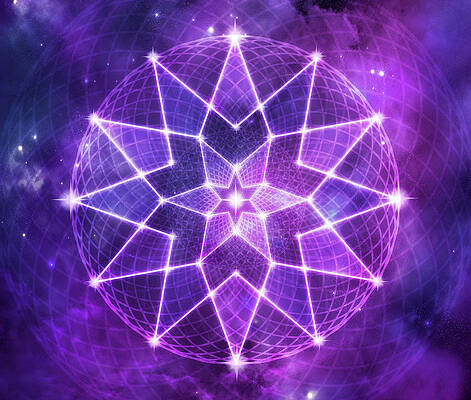 Cosmic Purple Geometric Seed of Life Crystal Lotus Star Mandala by Laura Ostrowski Cosmic Purple Geometric Seed of Life Crystal Lotus Star Mandala by Laura Ostrowski