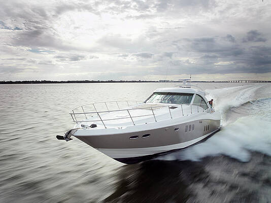 Couple Relaxing On Speed Boat, Dawn Print by Gary John Norman