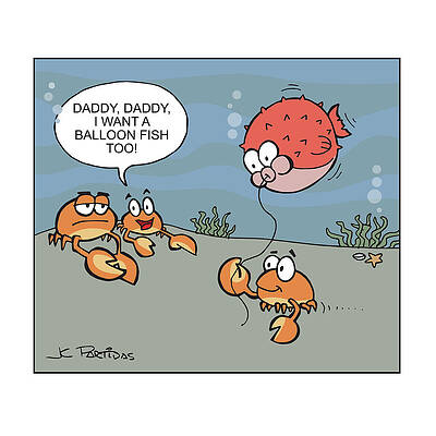 Wall Art - Drawing - Daddy, Daddy, I Want A Balloon Fish by Juan Carlos Partidas