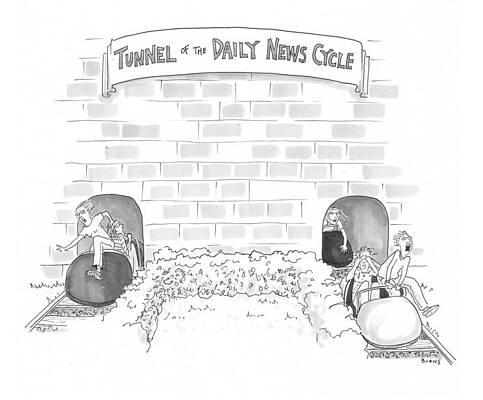 Wall Art - Drawing - Daily News Cycle by Teresa Burns Parkhurst