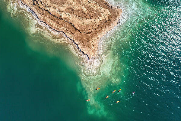 Wall Art - Photograph - Dead Sea Kayakers by Ido Meirovich