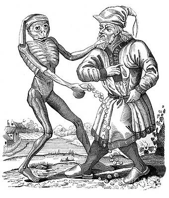 Wall Art - Drawing - Death And The Jew, 17th Century by Print Collector