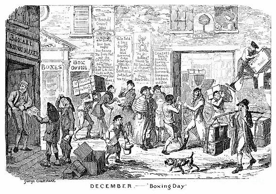 Boxing Drawing - December - Boxing Day, 19th by Print Collector