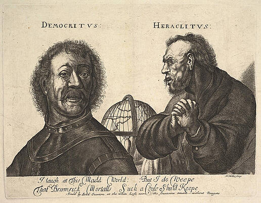 Democritus and Heraclitus Print by Richard Gaywood
