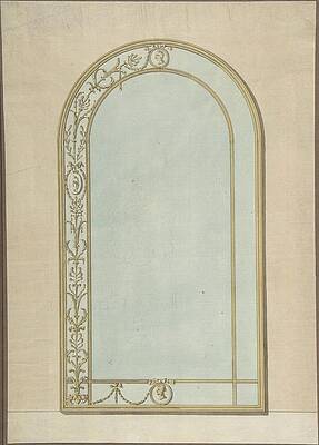 Wall Art - Drawing - Design For A A Mirror With A Rounded Top by John Yenn