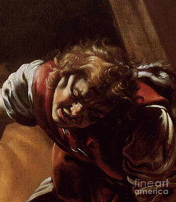 Wall Art - Painting - Detail Of David From David And Goliath, 1609-10 by Orazio Borgianni
