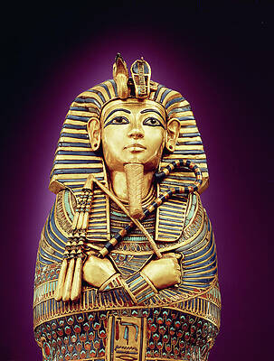 Wall Art - Photograph - Detail Of The Front View Of One Of The Canopic Coffins, From The Tomb Of Tutankhamun, New Kingdom by Egyptian 18th Dynasty