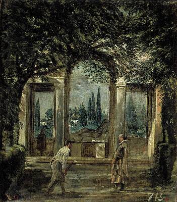 Wall Art - Painting - Diego Rodriguez de Silva y Velazquez / 'The Medici Gardens in Rome', ca. 1630, Spanish School. by Diego Velazquez -1599-1660-