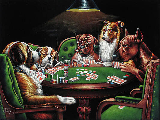 Dogs Playing Poker Paintings Fine Art America