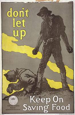 Wall Art - Painting - Dont Let Up  Keep On Saving Food by Francis Luis Mora