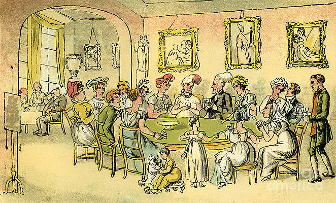 Wall Art - Drawing - Dr Syntax at a card party by Thomas Rowlandson