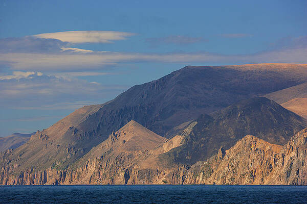Wall Art - Photograph - Dramatic Cliffs Rise From The Bering Strait At Cape by Jenny E. Ross / Naturepl.com