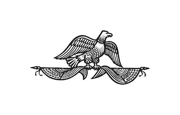 Wall Art - Drawing - Eagle on Two Flags by CSA Images