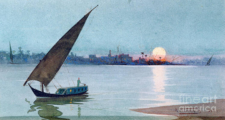 Wall Art - Drawing - Eastern Lake, Egypt, 1892. Artist by Print Collector