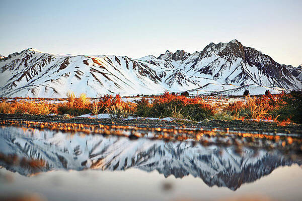 Eastern Sierra Mountains At Sunset Print by Nicole Kucera