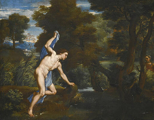 Echo and Narcissus Print by Attributed to Franciscus de Neve I