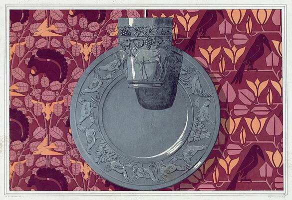 Wall Art - Painting - Ecureuil, Oiseaux Et Noisetier, Tenture. Chevre Et Vigne by Maurice Pillard Verneuil