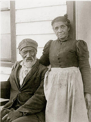 Wall Art - Painting - Elderly African American couple by