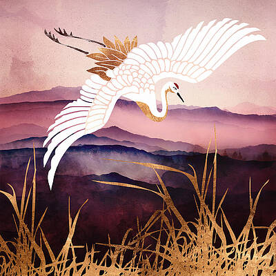 Wall Art - Digital Art - Elegant Flight III by Spacefrog Designs