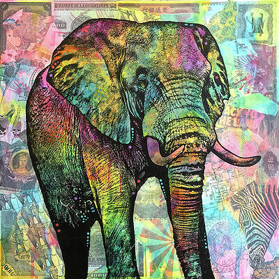 Wall Art - Mixed Media - Elephant Torn by Dean Russo