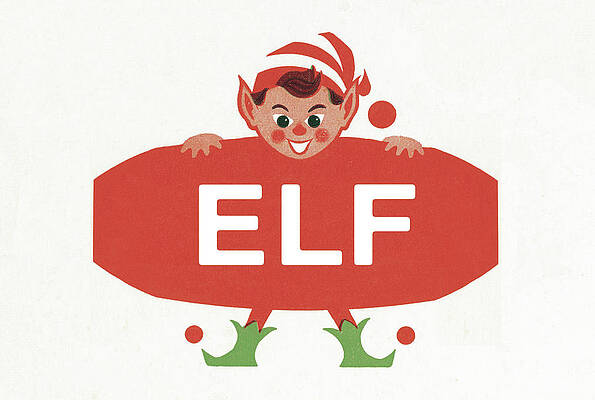 Wall Art - Drawing - Elf Holding Sign by CSA Images
