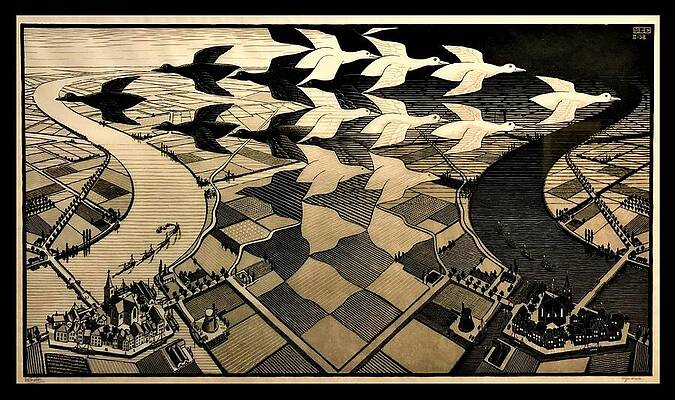 Escher # 15 cm 35x35 Poster Stampa Grafica Printing Digital Fine Art papiarte 