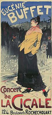 Wall Art - Painting - Eugenie Buffet, Concerte De La Cigale by Lucien Metivet
