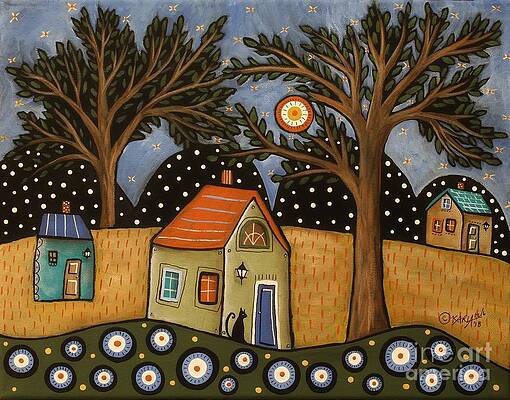 Abstract Cat Paintings Fine Art America