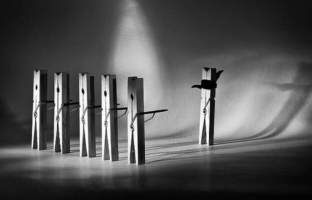 Wooden Clothespins Shower Curtain by Priska Wettstein - Fine Art America