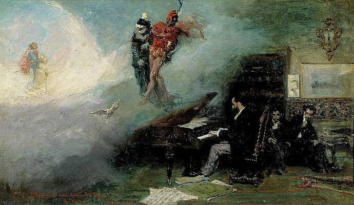 Wall Art - Painting - 'Fantasy on Faust', 1866, Spanish School, Oil on canvas, 40 cm x 69 cm, ... by Mariano Fortuny y Marsal -1838-1874-