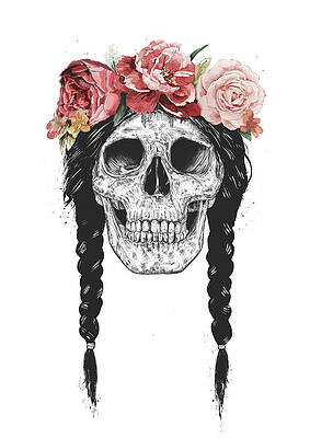 Flower Skull Drawings - Fine Art America