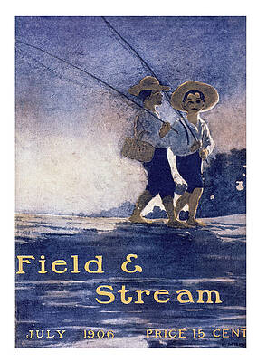 Wall Art - Painting - Field & Stream Magazine Cover July 1906 by Field & Stream