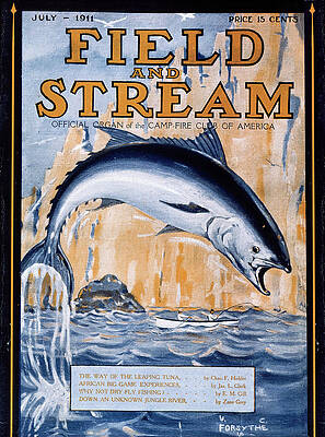 Wall Art - Painting - Field & Stream Magazine Cover July 1911 by Field & Stream