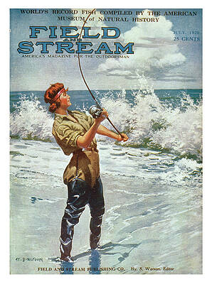 Wall Art - Painting - Field & Stream Magazine Cover July 1920 by Field & Stream