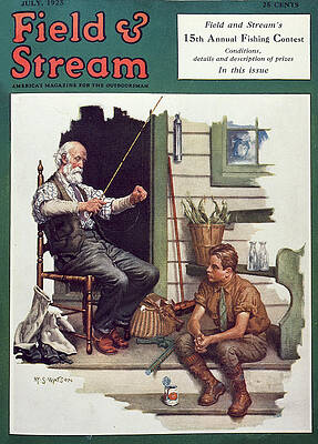 Wall Art - Painting - Field & Stream Magazine Cover July 1925 by Field & Stream