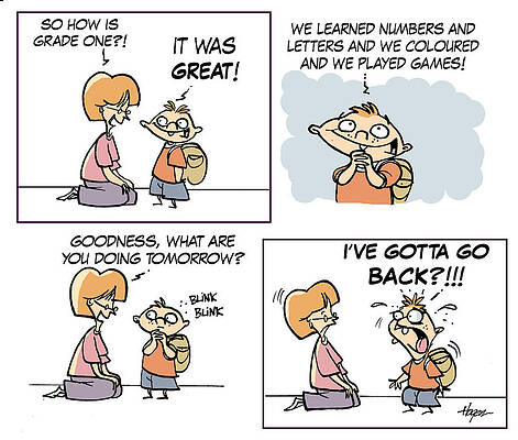Wall Art - Drawing - First Day Of School by Ralph Hagen