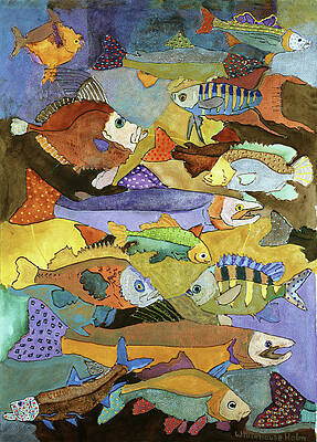Wall Art - Painting - Fish Strata By Whitehouse-holm by Marilee Whitehouse-holm