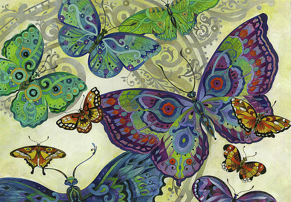 Wall Art - Painting - Flutter Flock by David Galchutt