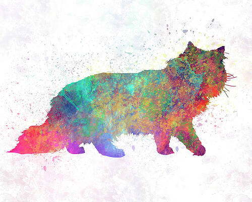 forest cat in watercolor by Pablo Romero forest cat in watercolor by Pablo Romero