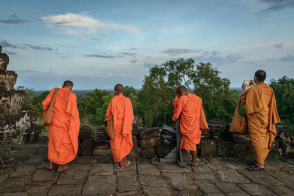 Four Monks and a phone. by Ian Robert Knight Four Monks and a phone. by Ian Robert Knight