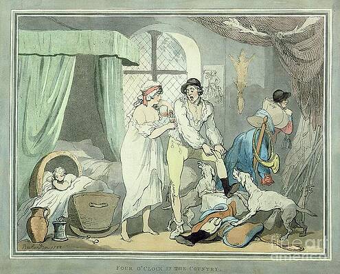 Wall Art - Drawing - Four Oclock In The Country, Pub, 1788  Etching With by Thomas Rowlandson