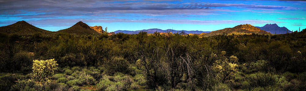 Four Peaks Panorama From The Superstition Wilderness by Roger Passman Four Peaks Panorama From The Superstition Wilderness by Roger Passman