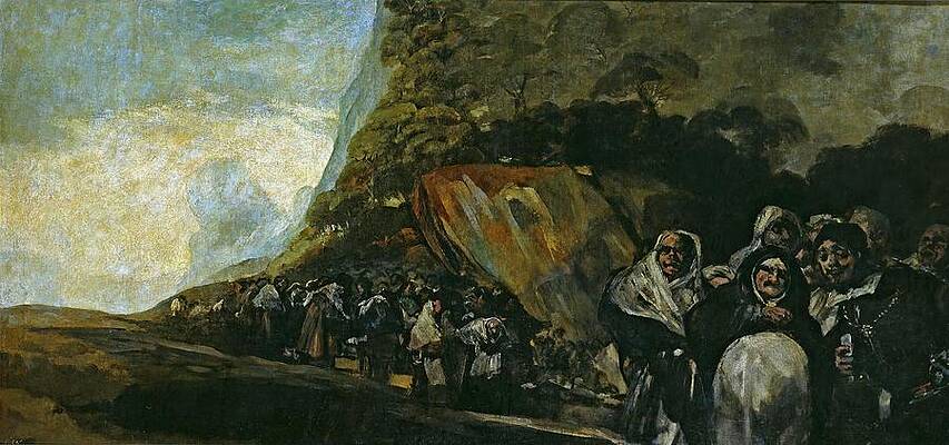 Wall Art - Painting - Francisco de Goya y Lucientes 'Pilgrimage to the Well of San Isidro -The Inquisition-', 1820-1823. by Francisco de Goya -1746-1828-