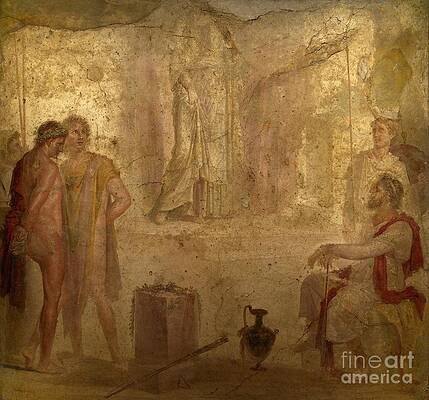 Wall Art - Photograph - Fresco Of Scene From Iphigenia In Tauris by Science Photo Library