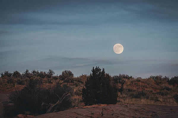 Wall Art - Photograph - Full Moon Over Utah's Landscape by Cavan Images