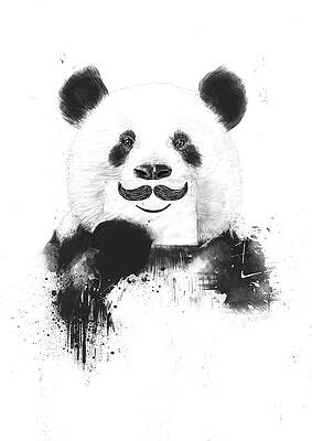 Wall Art - Mixed Media - Funny panda by Balazs Solti