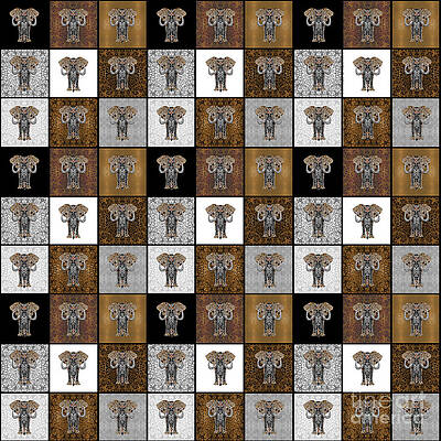 Wall Art - Digital Art - Elephant Check Pattern by Diego Taborda